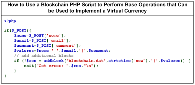 How to Use a Blockchain PHP Script to Perform Base Operations that Can be Used to Implement a Virtual Currency